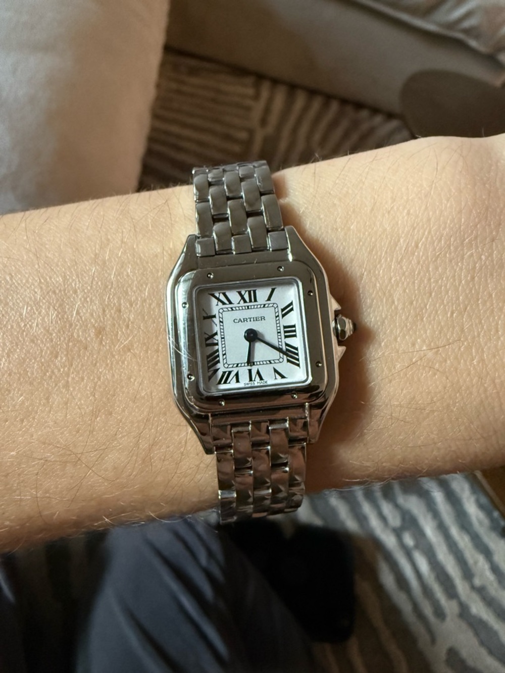 Cartier Stainless Steel Silver Women's Watch - Classic Roman Dial